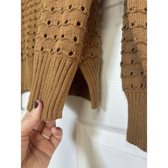 Joie Brown Collared Sweater Size XS Preppy Sheer Contemporary Neutral - Picture 6 of 7